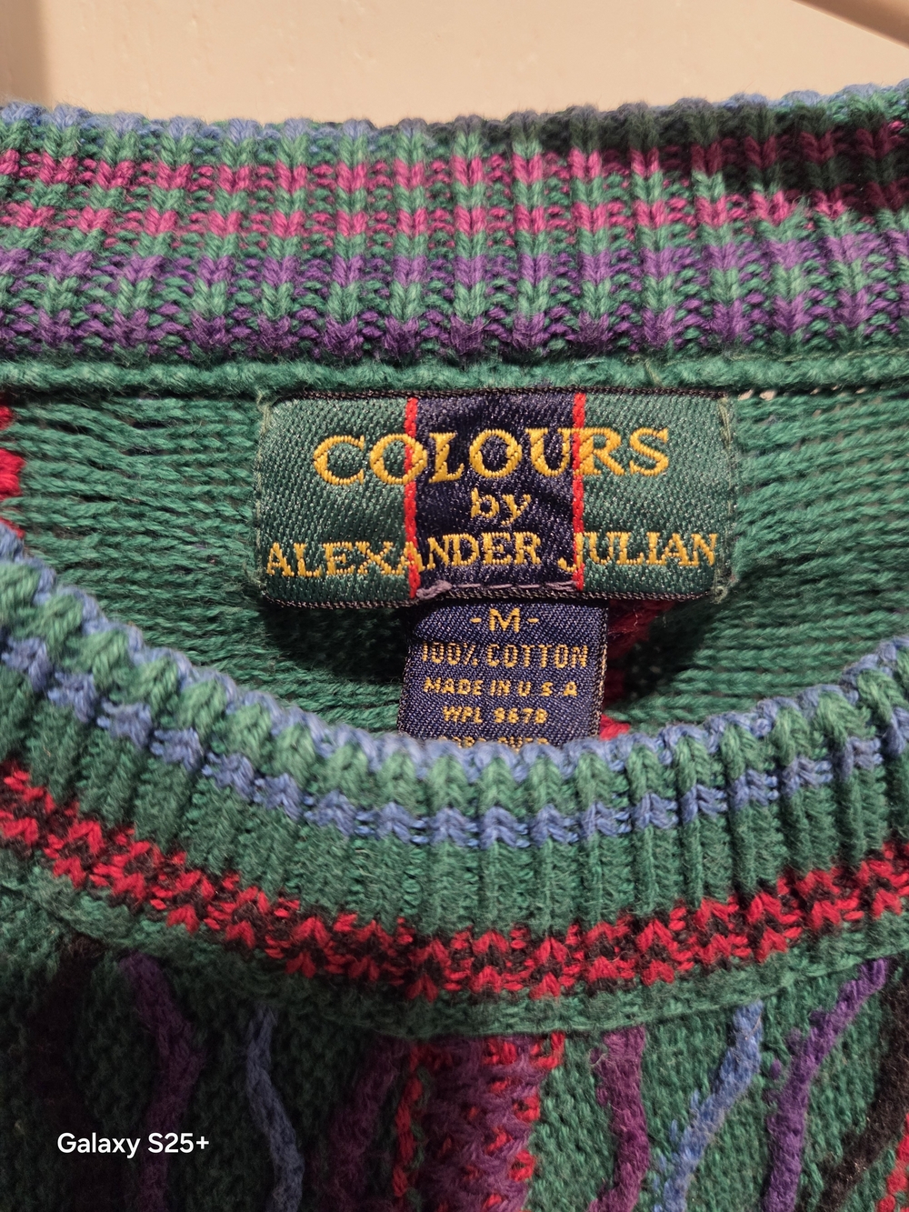 Alexander Julian Green Multicolor Men's Sweater